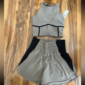 NWT abercrombie and fitch workout set! Small top. Small high rise shorts. S